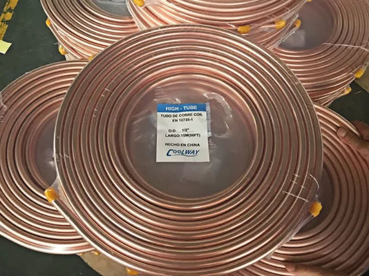 Waagerecht ausgerichtetes Kupferrohr der Wundeh65 22mm umwickeln reines kupfernes Rohr für Pfannkuchen